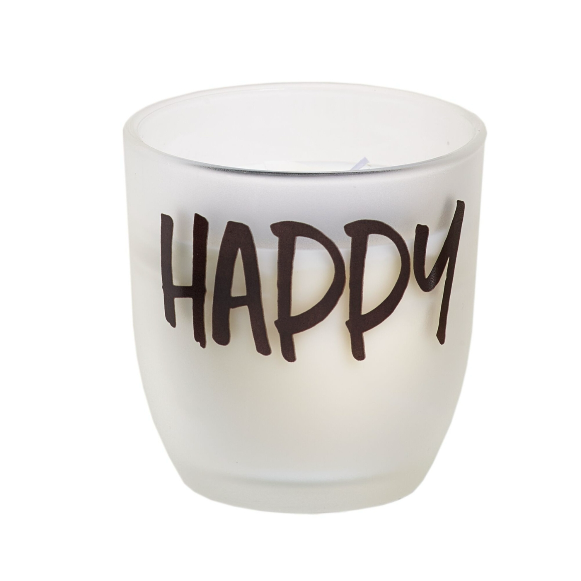 Spaas Kerze im Glas „Happy" – Dekorative Botschaft, 7,5 cm