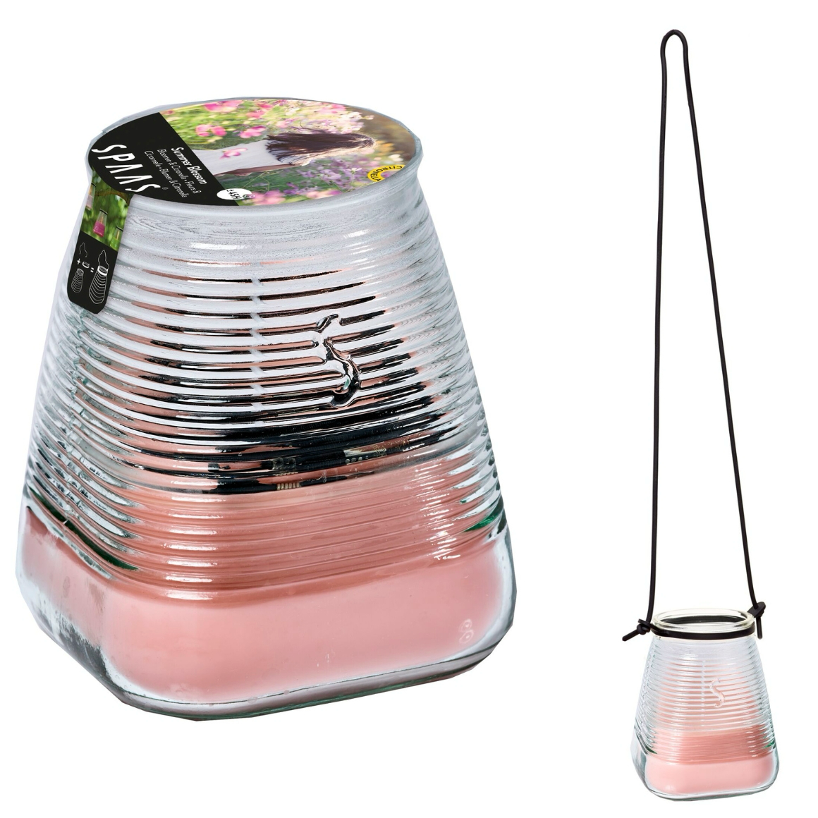 Spaas Duftkerze Outdoor „Summer Blossom“ – Citronella & Blumenduft, 10 cm