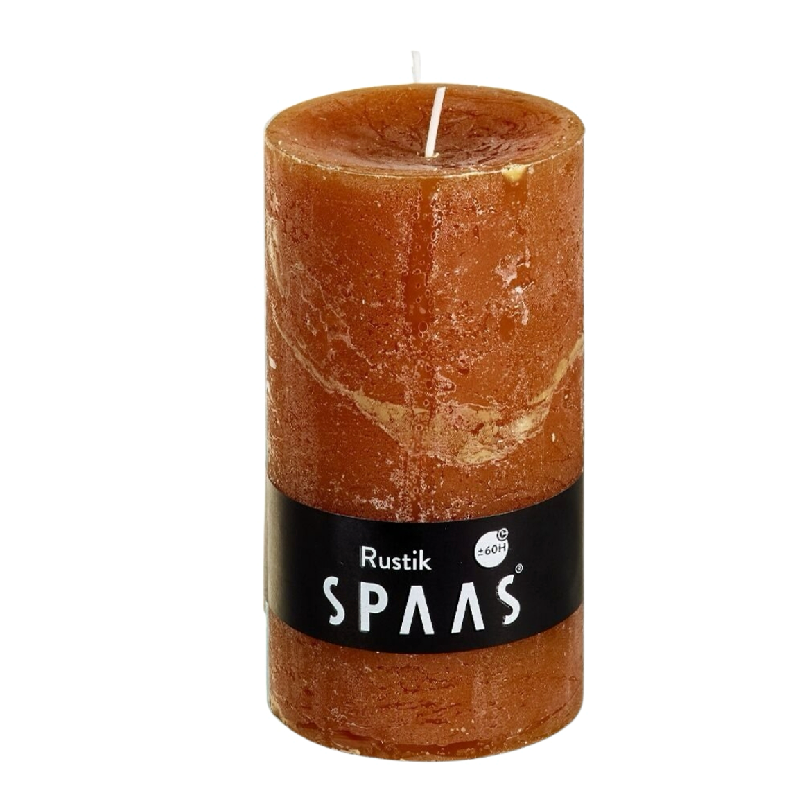 Spaas Blockkerze rustikales Braun – Rustikale Stumpenkerze 7 x 13 cm