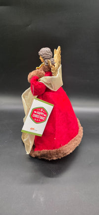 👑 Premium Christbaumspitze Engel 30cm Samtrot & Gold | Weihnachtsluxus