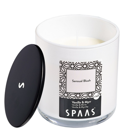 Spaas Duftkerze im Glas „Sensual Blush“ – Vanille & Myrrhe, 11 cm