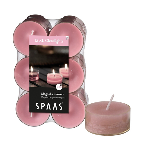 Spaas Maxi duftende Teelichter „Magnolia Blossom“ – 6 cm, Set mit 12 Stück