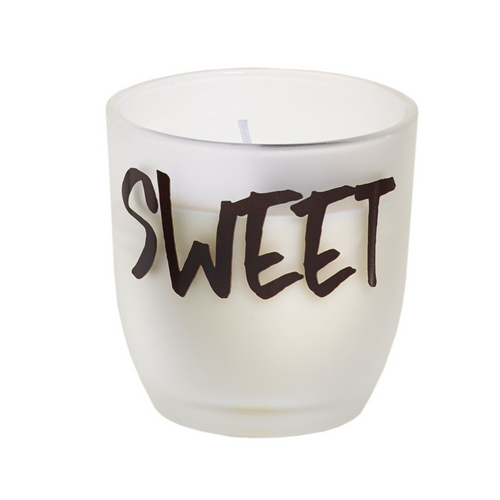 Spaas Kerze im Glas „Sweet" – Dekorative Botschaft, 7,5 cm