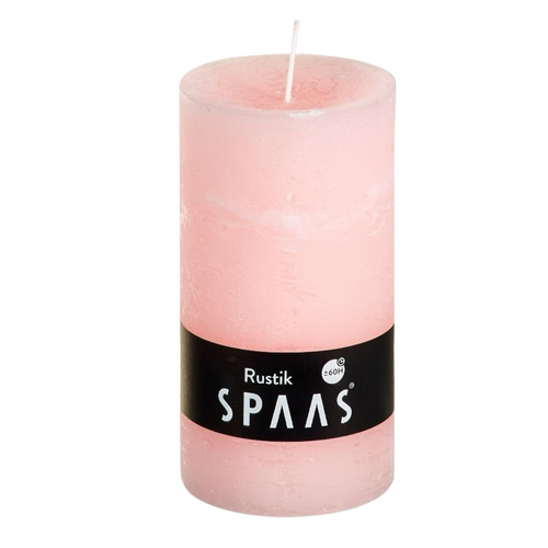 Spaas Stumpenkerze rustikales Rosa – Handgefertigte Rustic-Kerze 7 x 13 cm
