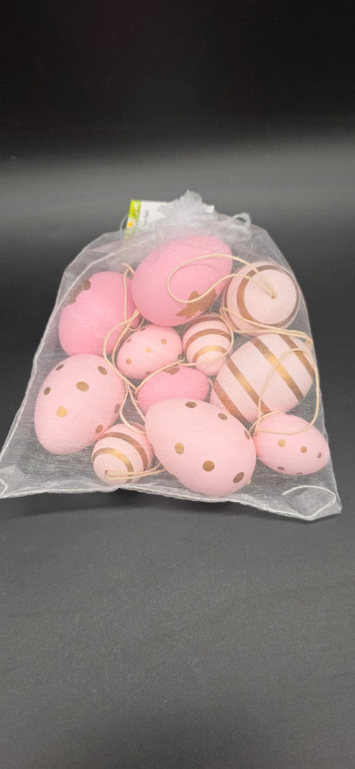 Ostereier 12er-Set – Rosa, in verschiedenen Größen