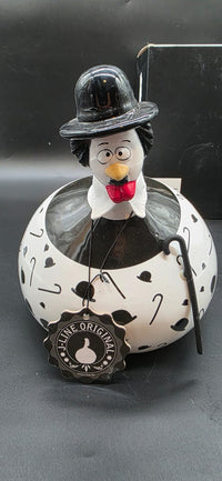 J-Line Deko-Huhn Gentleman mit Melone & Gehstock – Keramik 22 cm